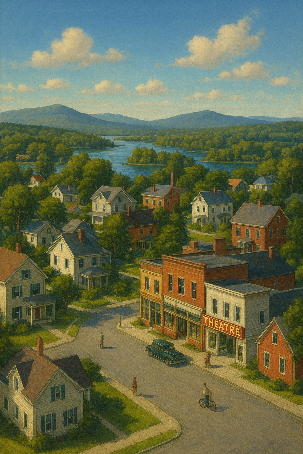 New England town scene